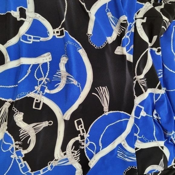 Lauren Ralph summer dress sleeveless Size:6 color: black/blue/white - - Picture 6 of 6